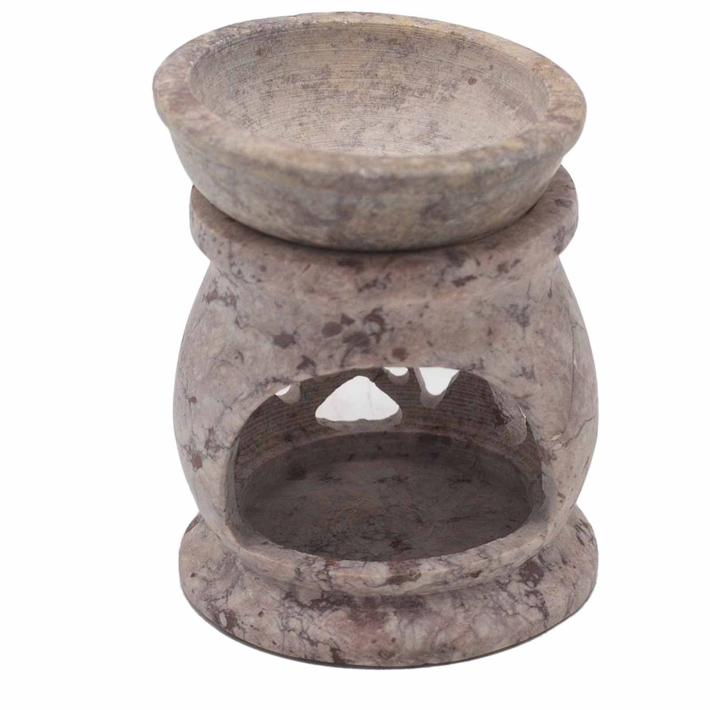 Kleine Soapstone Oliebrander 8cm - Drie Manen Pentagram