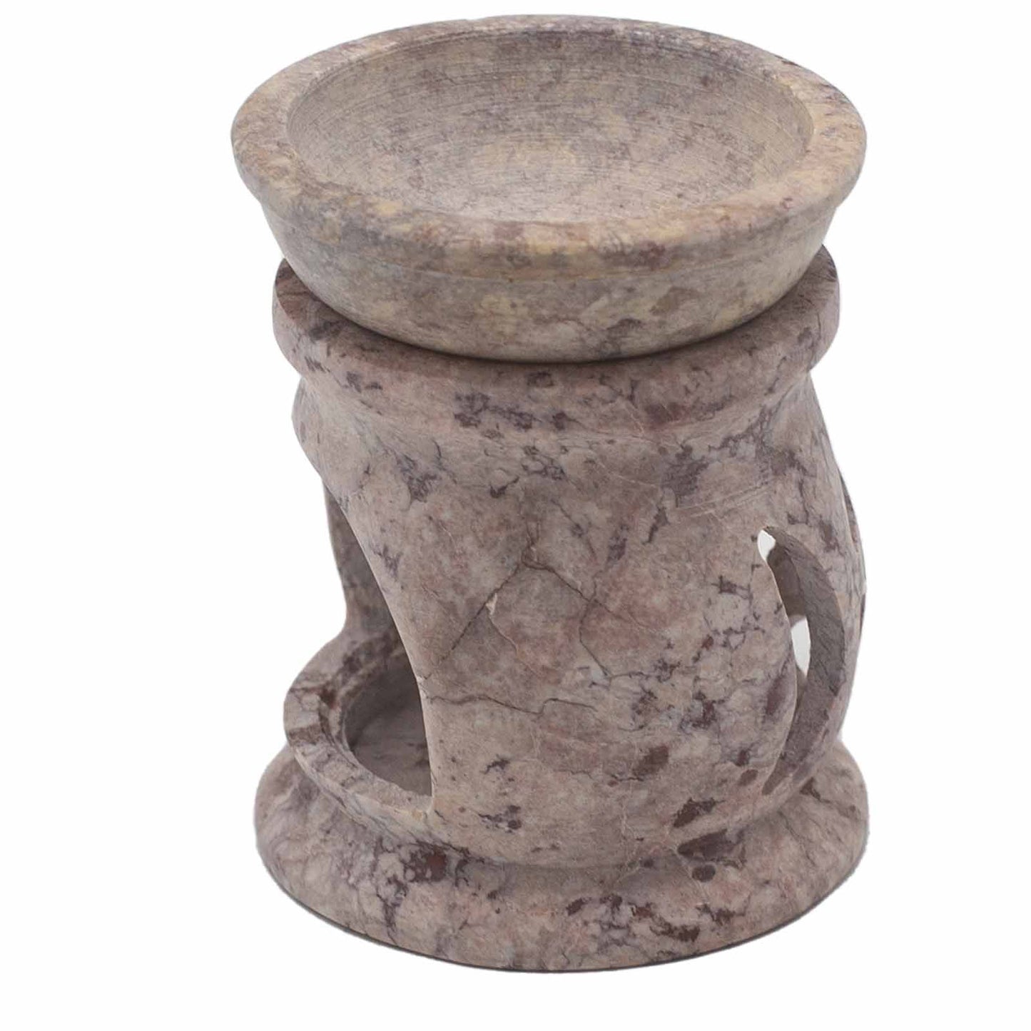 Kleine Soapstone Oliebrander 8cm - Drie Manen Pentagram