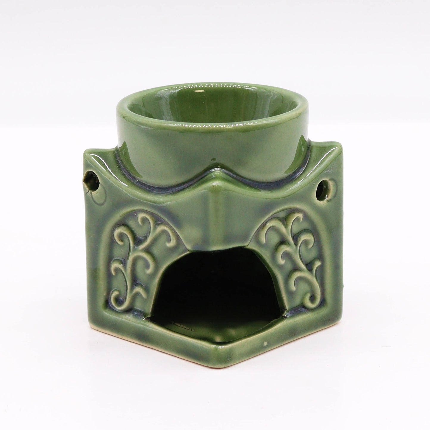Vierkante Buddha Brander - Donker Jade