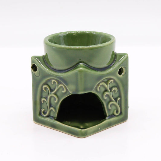 Vierkante Buddha Brander - Donker Jade