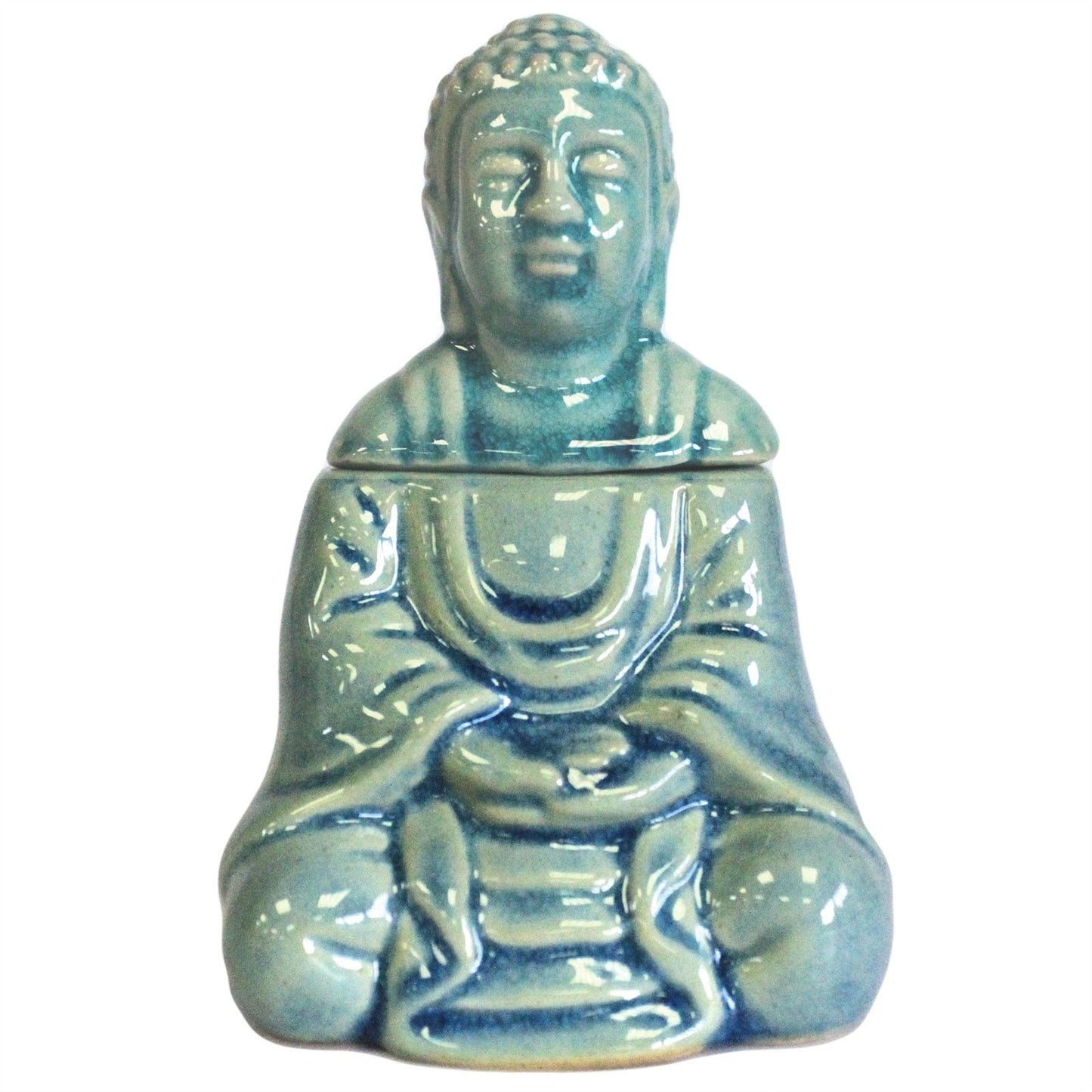 Zittende Buddha Oliebrander - Blauw