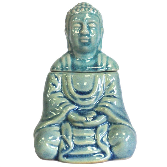 Zittende Buddha Oliebrander - Blauw
