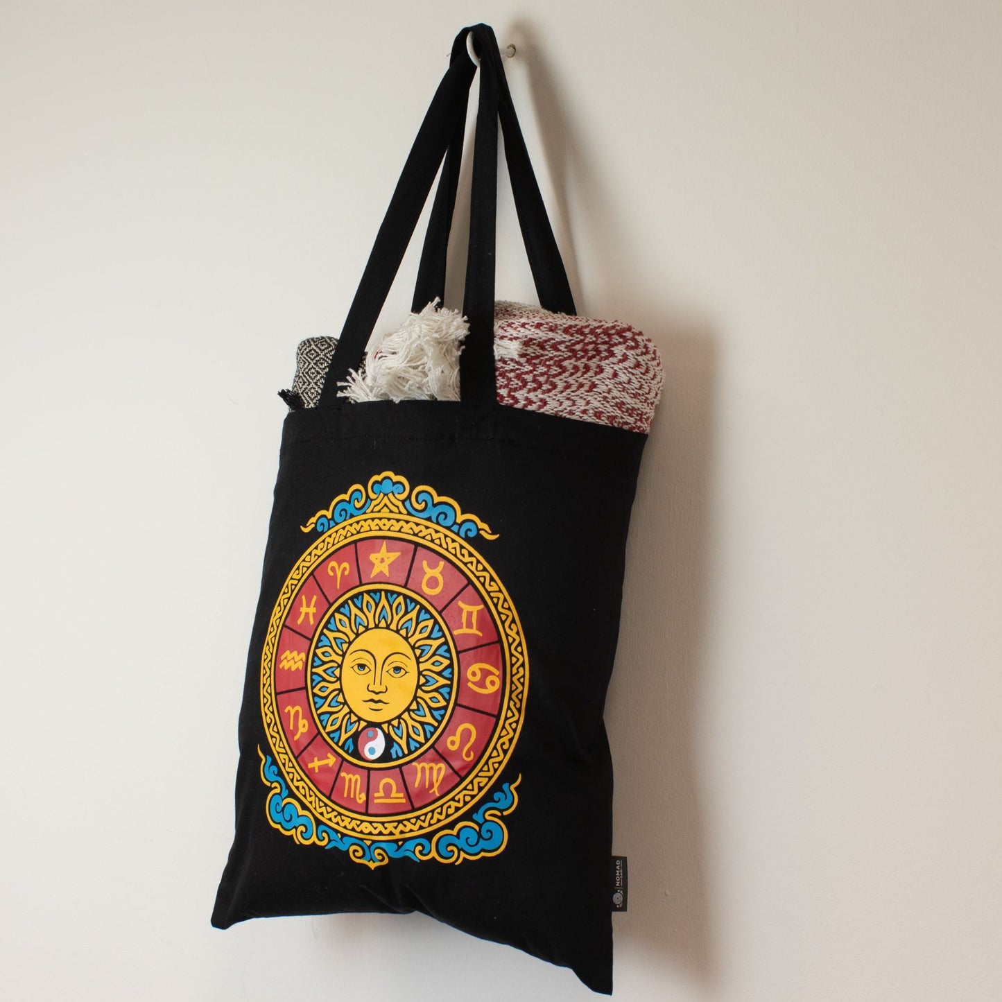 Iconic Classic Tote Bag – Zodiac Sun – Zwart 6oz