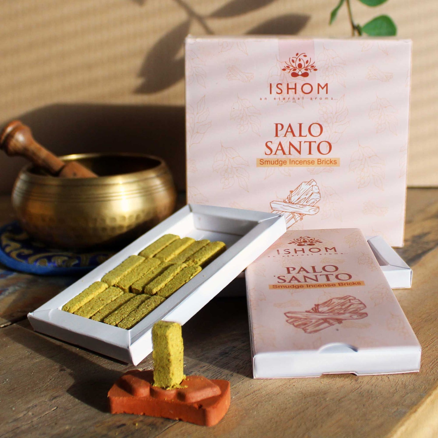Natuurlijke Wierook Smudge Bricks met Brander – Palo Santo (15 stuks)