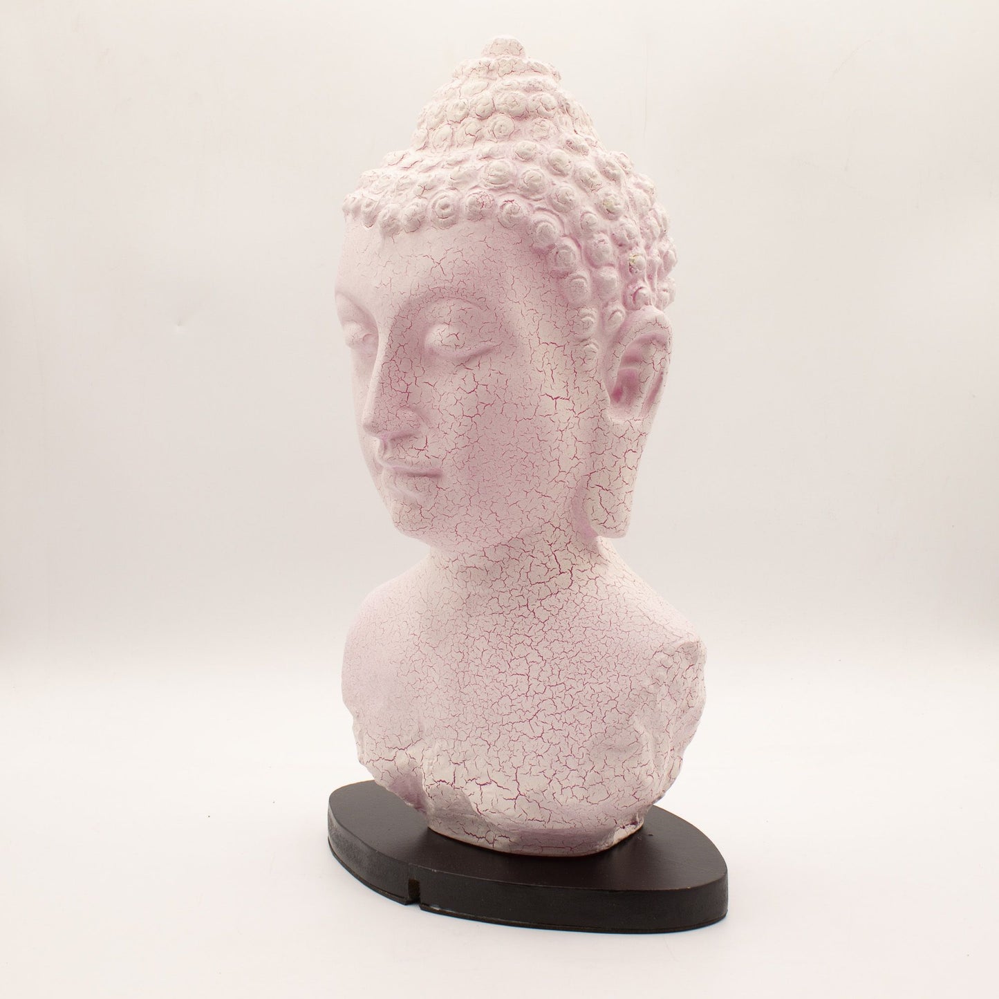 Boeddha Buste Lamp – Kersrood Craquelé | Ovaal Voetstuk