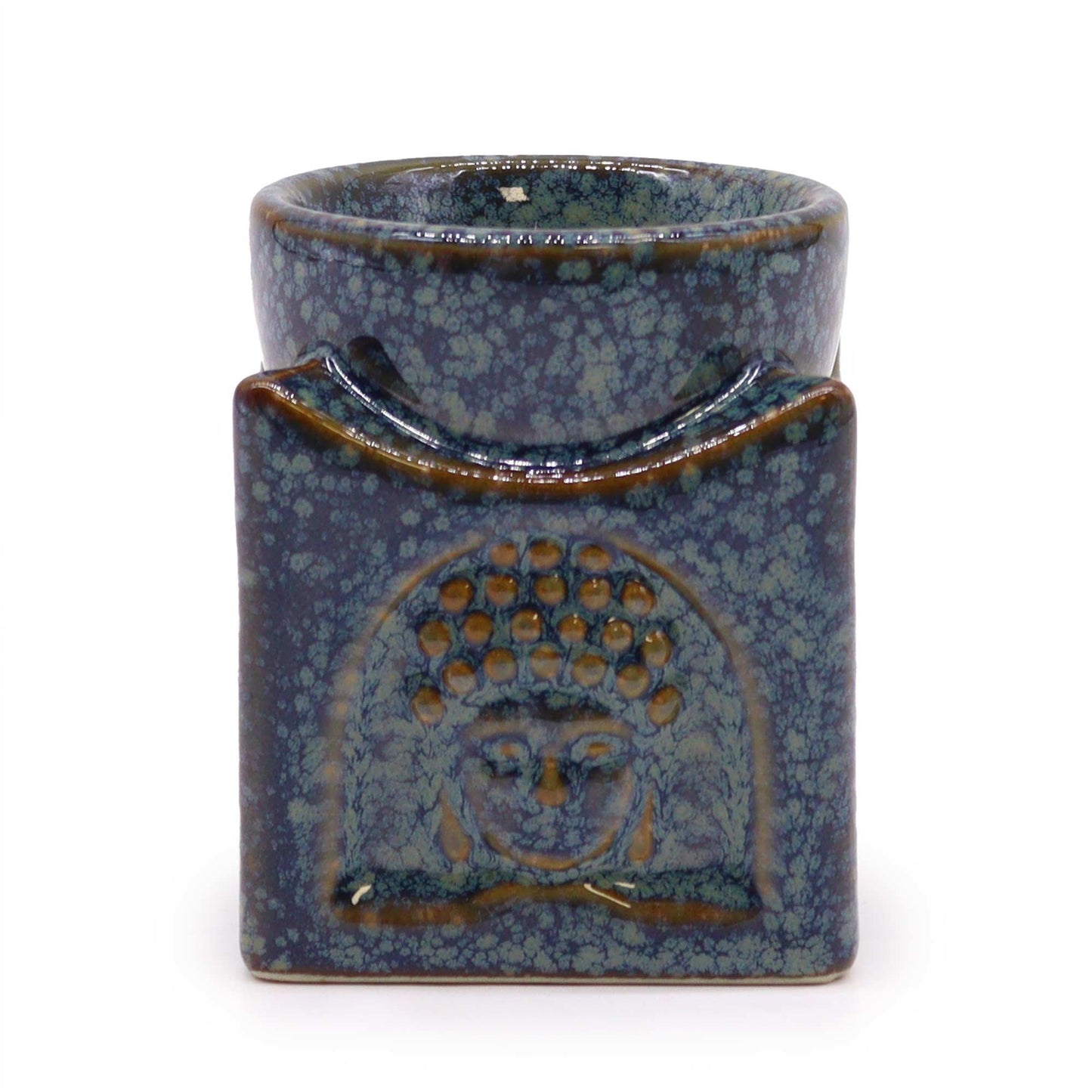 Vierkante Buddha Brander - Antiek Blauw