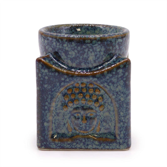 Vierkante Buddha Brander - Antiek Blauw