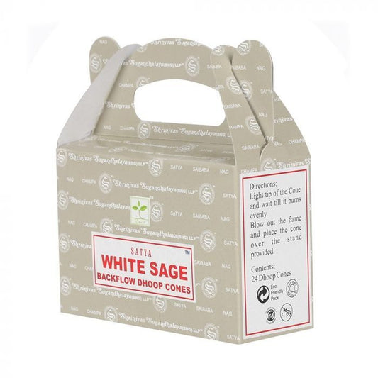 Satya Backflow Dhoop Kegels - Witte Salie (24 stuks)
