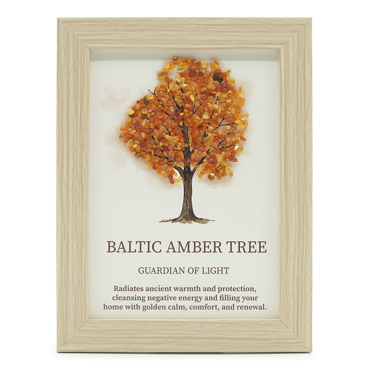 Edelsteenschilderij – Levensboom – Baltisch Barnsteen (20x14,7x1cm)