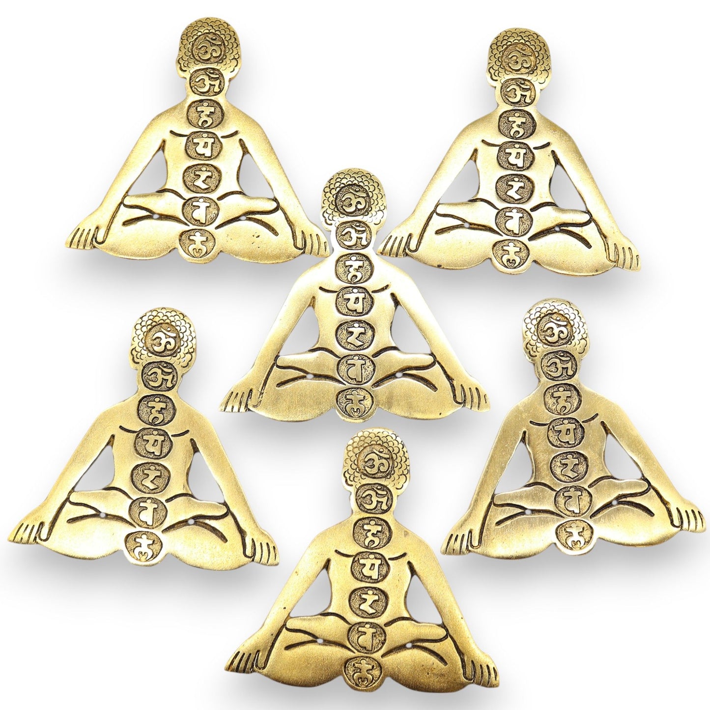 Gouden Aluminium 7 Chakra Yoga Wierookhouder 12x12cm