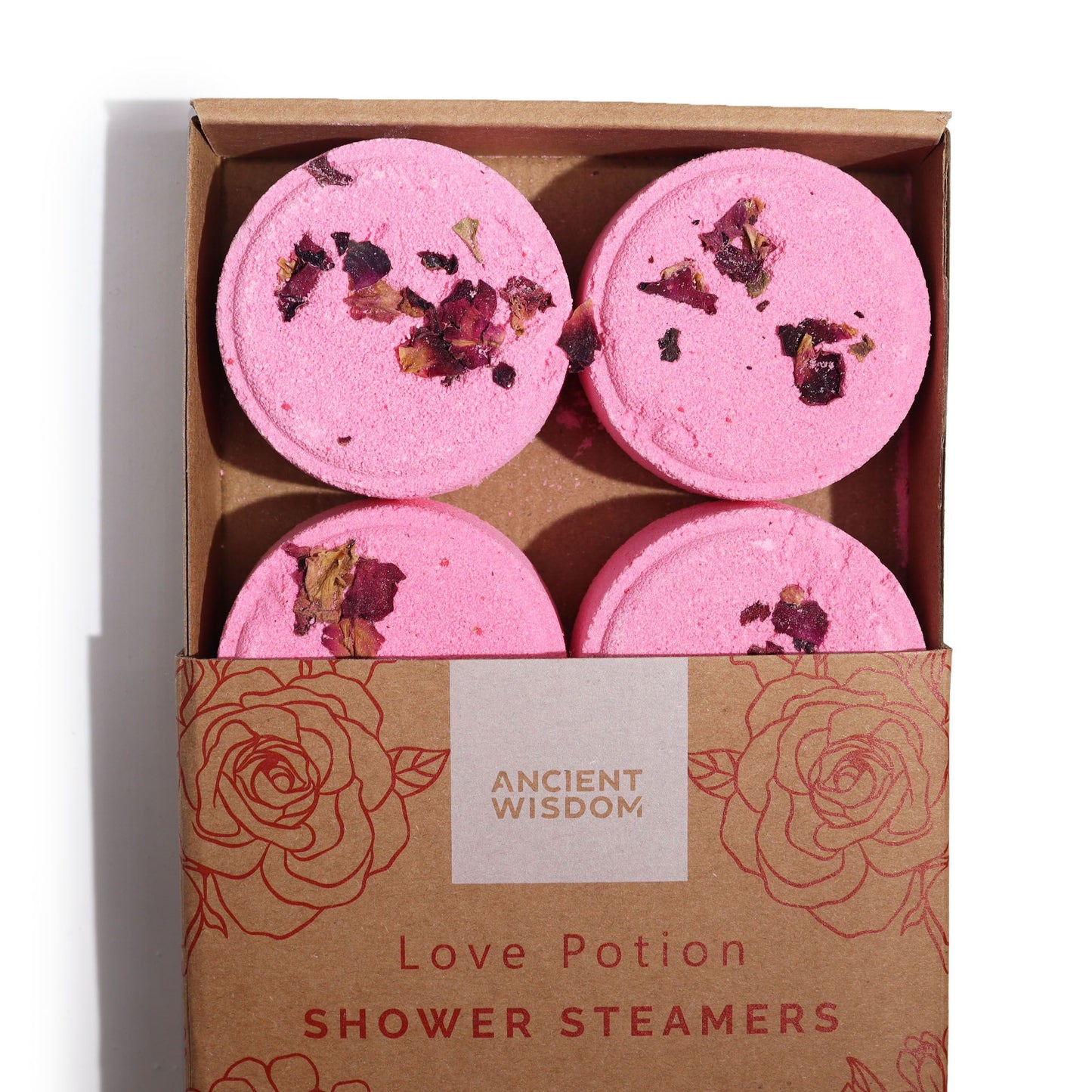 Zen Douchestoomers – Wellness Kwartet – Liefdesdrank (Roze-Rood) | 4 stuks