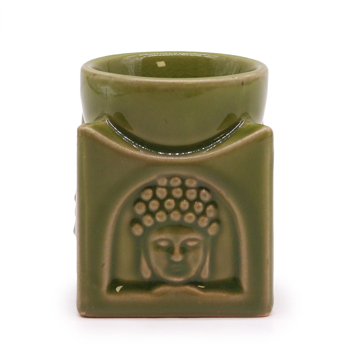 Vierkante Buddha Brander - Licht Jade