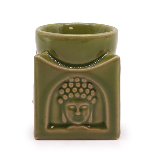 Vierkante Buddha Brander - Licht Jade