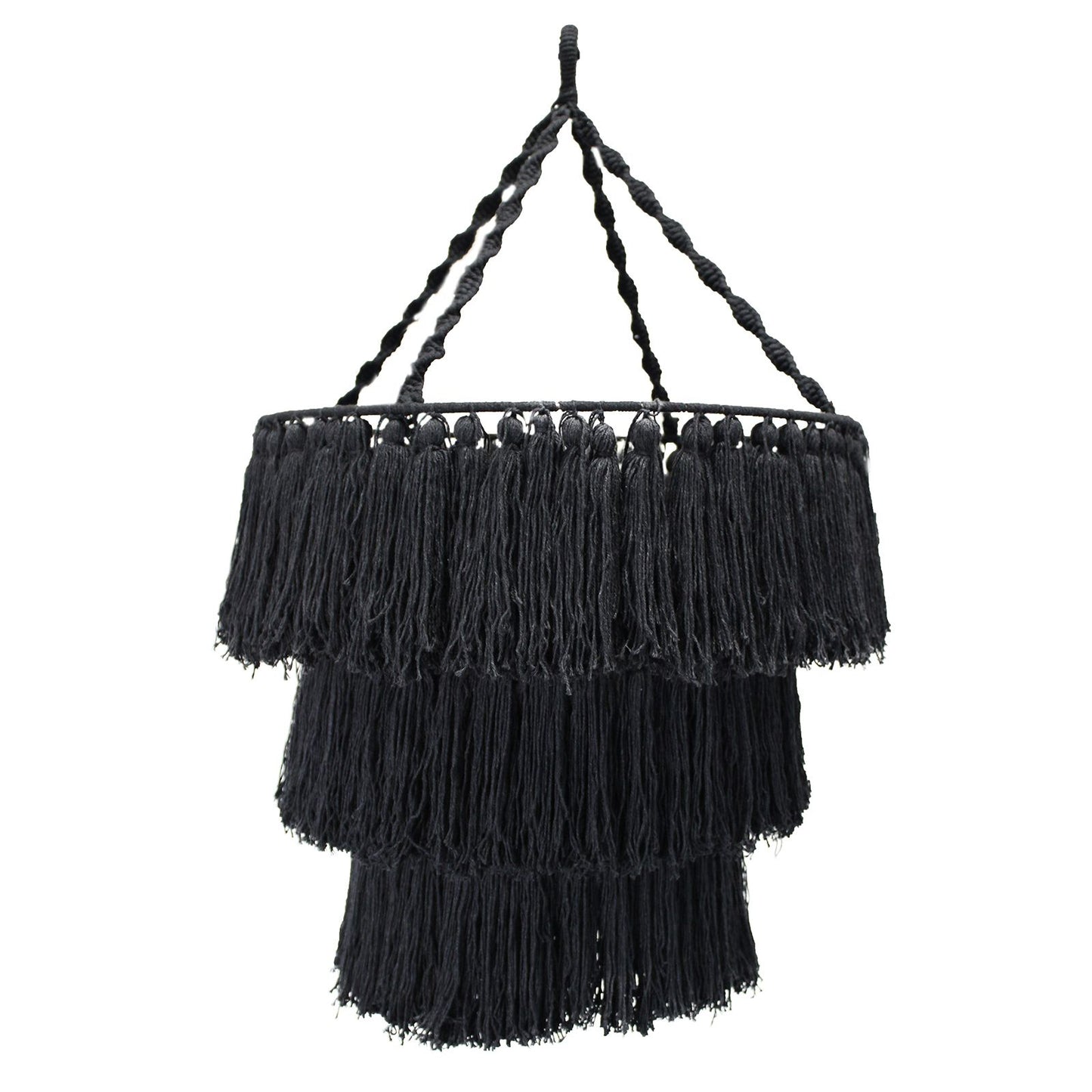 Macramé Zachte Kroonluchter – Zwart