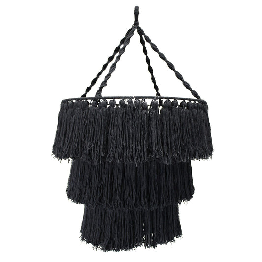 Macramé Zachte Kroonluchter – Zwart