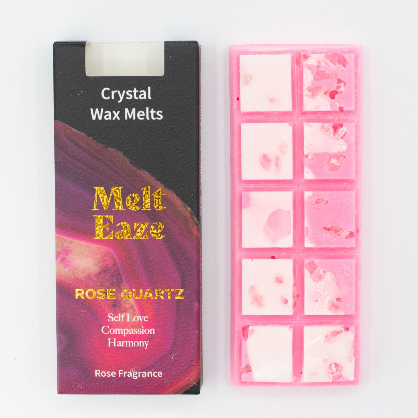 MeltEaze Rose Quartz Love Wax Melts – Romantische Huisgeur met Rozenkwarts | Soul Studio M