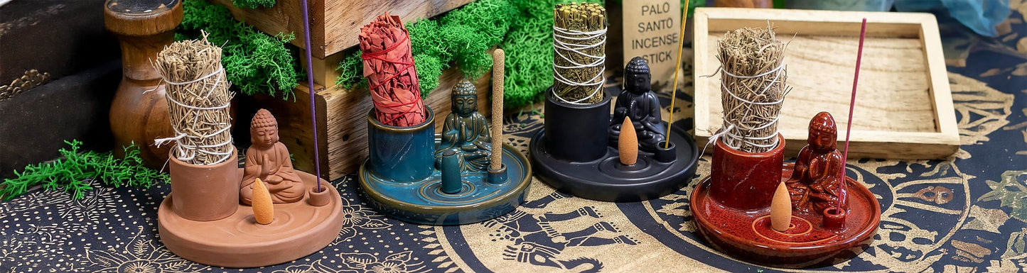 Multifunctionele Boeddha Wierookplaat - Naturel Terracotta