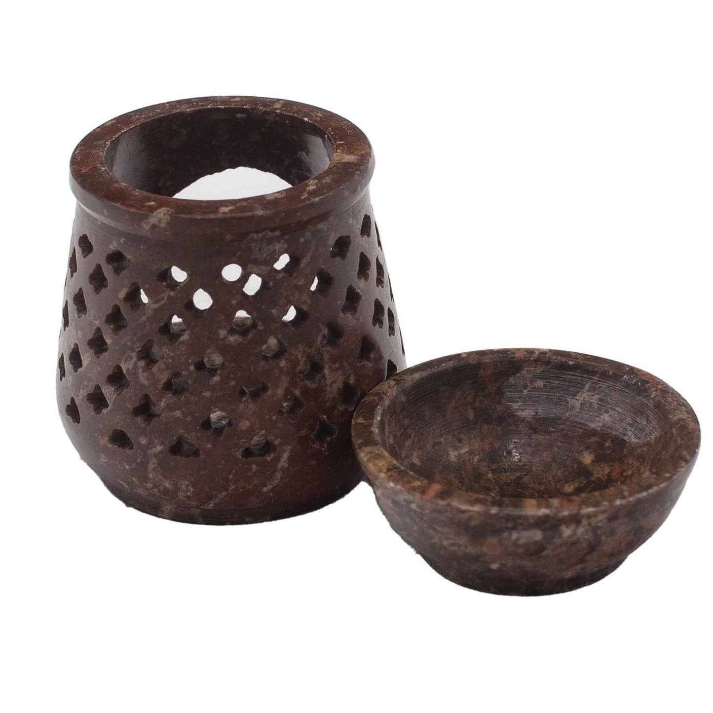 Kleine Soapstone Oliebrander 8cm - Klassiek