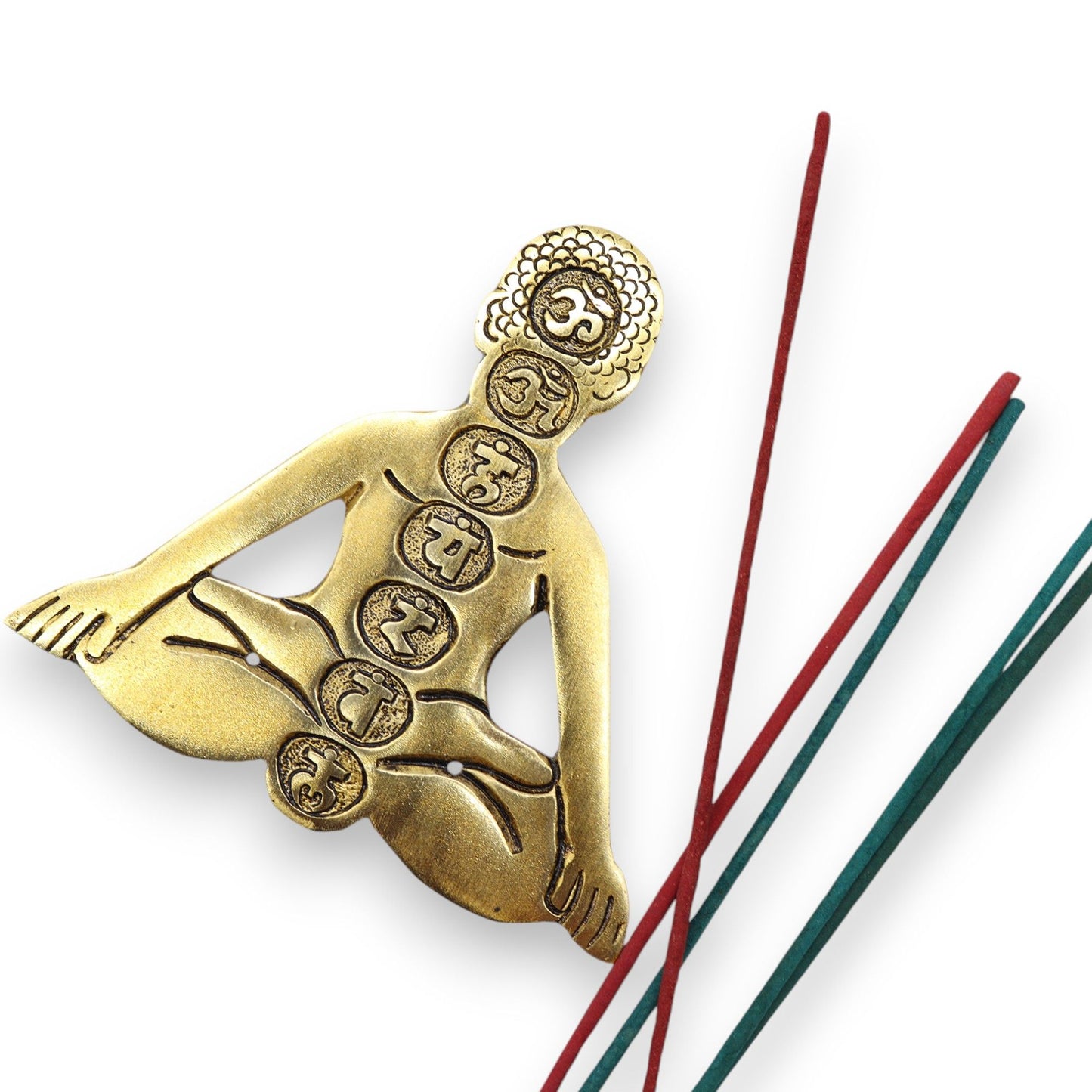 Gouden Aluminium 7 Chakra Yoga Wierookhouder 12x12cm