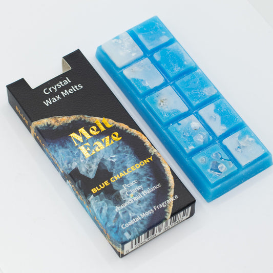 MeltEaze Aquamarine Wave Wax Melts – Frisse Huisgeur met Blauwe Chalcedoon | Soul Studio M