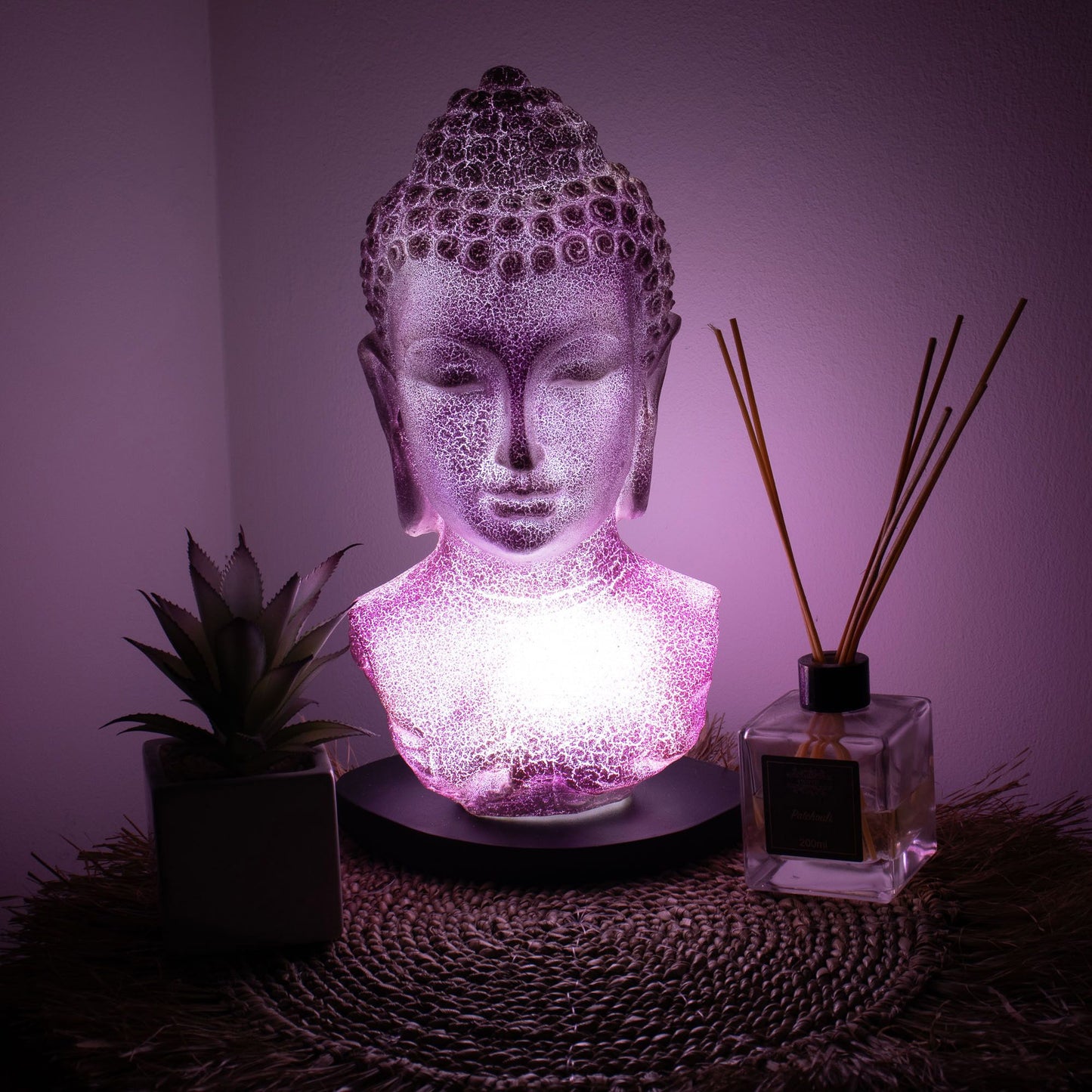 DriftGlow Lamp – Rood Craquelé Kap | Drijfhout Basis