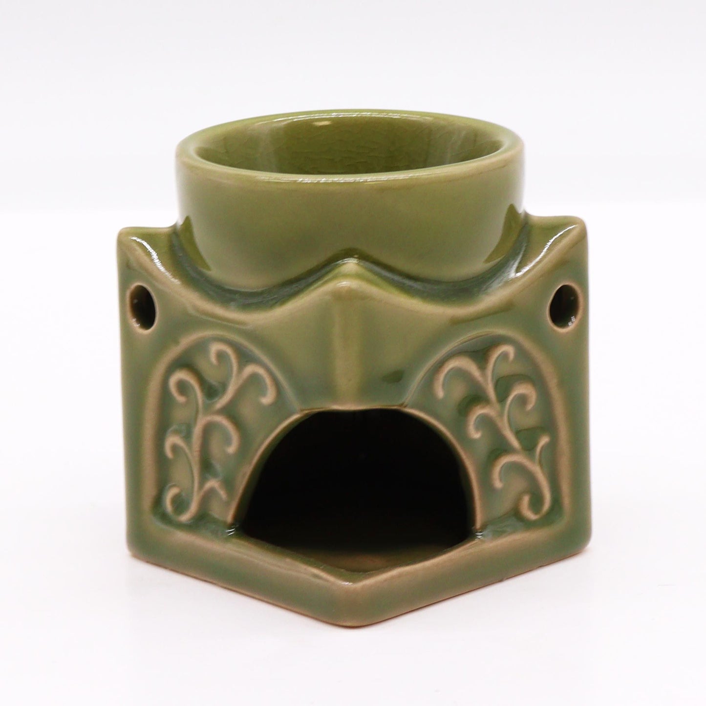 Vierkante Buddha Brander - Licht Jade