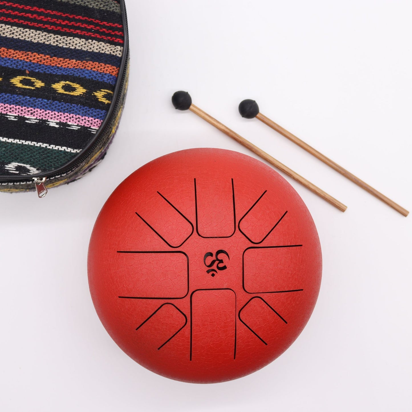 Medium Stalen Tongue Drum – Om Rood (22x16 cm)