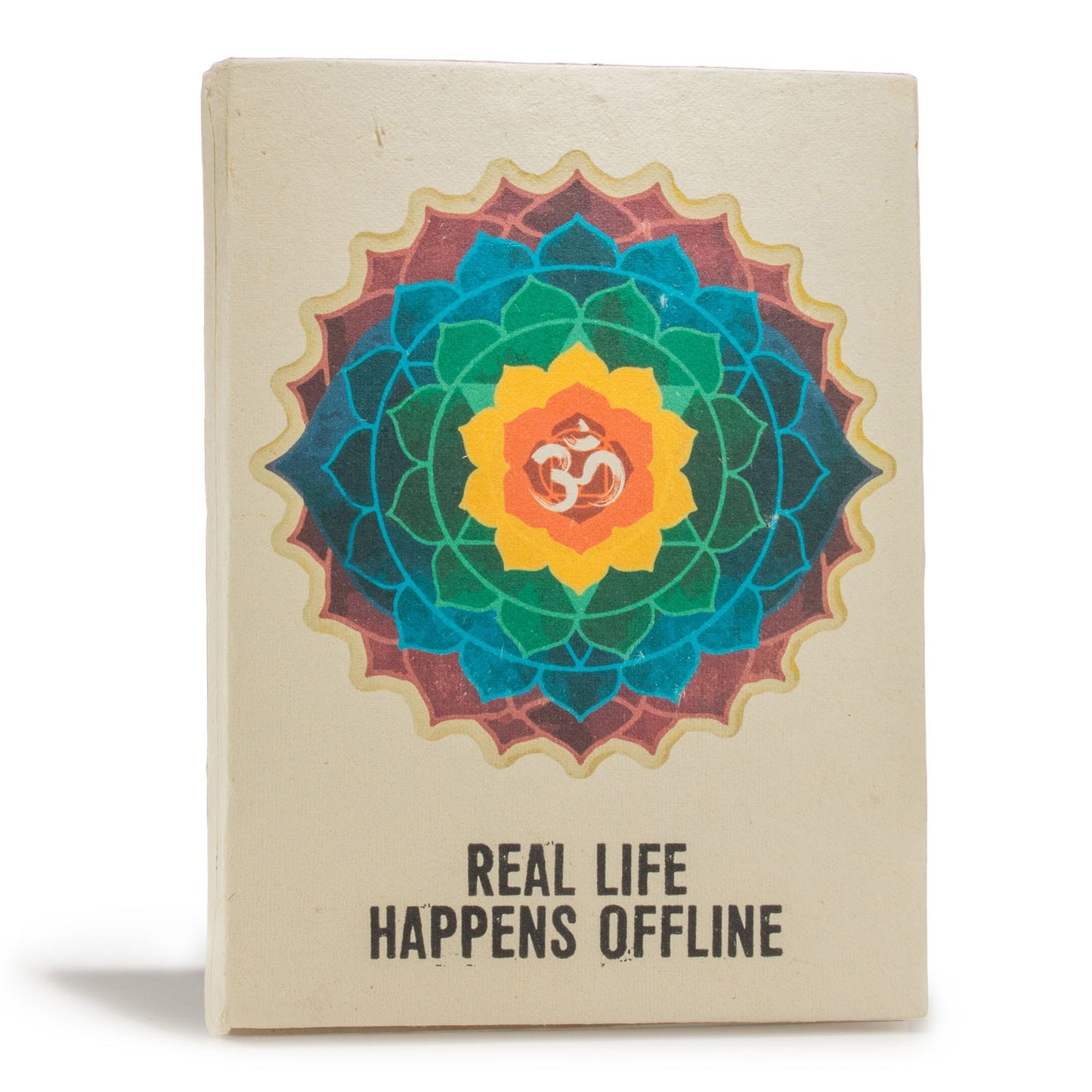 Lokta Inspiratie Notitieboek Groot (21x15cm) – 45 pagina's – Real Life – incl. boekenlegger