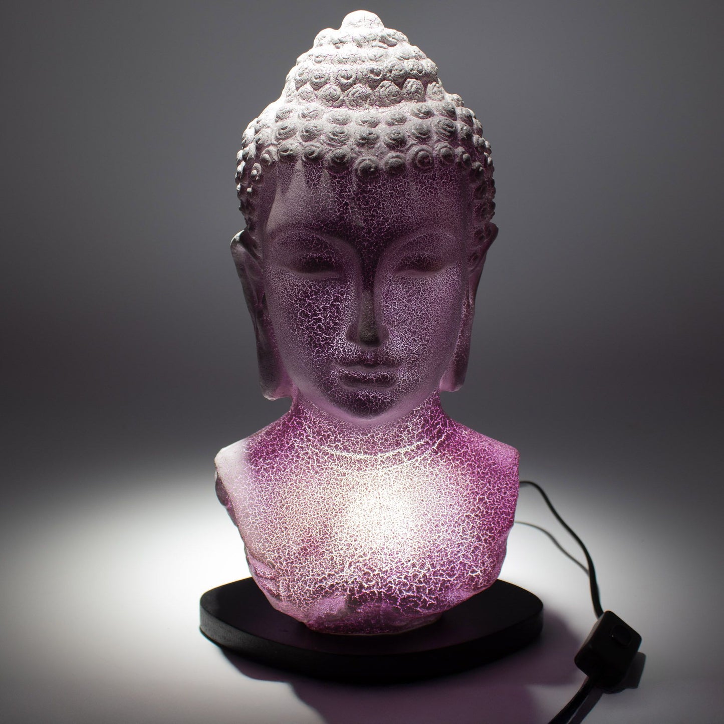 DriftGlow Lamp – Rood Craquelé Kap | Drijfhout Basis