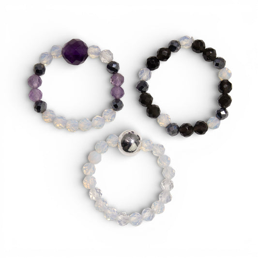 Nymph Spirit Edelstenen Ringset - Volle Maan