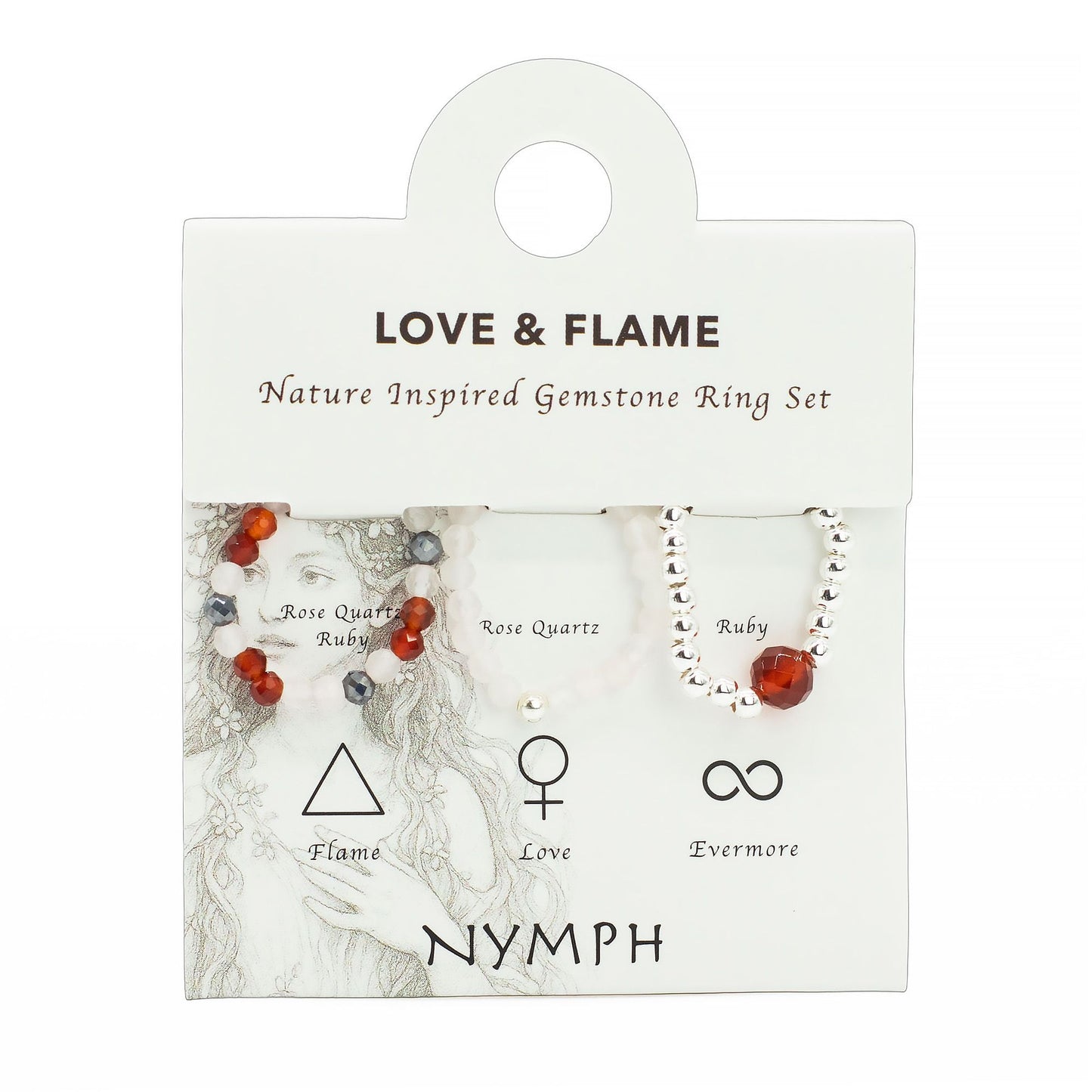 Nymph Spirit Edelstenen Ringset - Liefde & Vlam