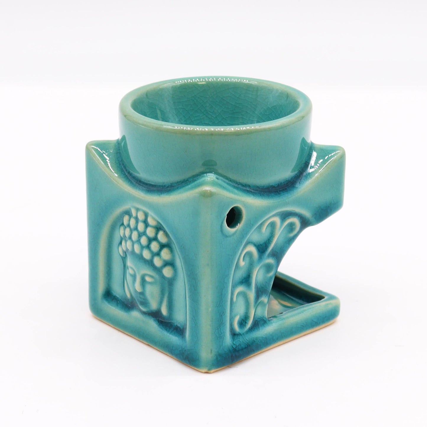 Vierkante Buddha Brander - Zacht Turquoise