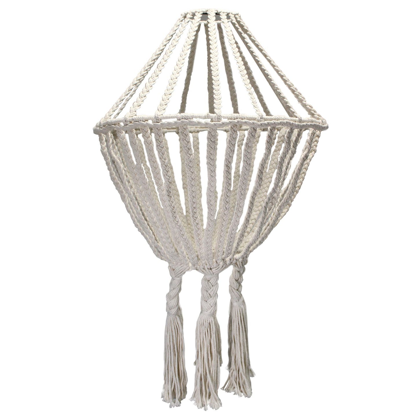 Macramé Grote Druppel Kroonluchter – Naturel