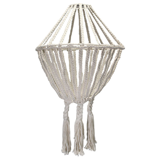 Macramé Grote Druppel Kroonluchter – Naturel