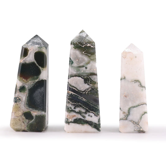 Edelstenen Obelisk – Mos Agaat – ca. 5cm