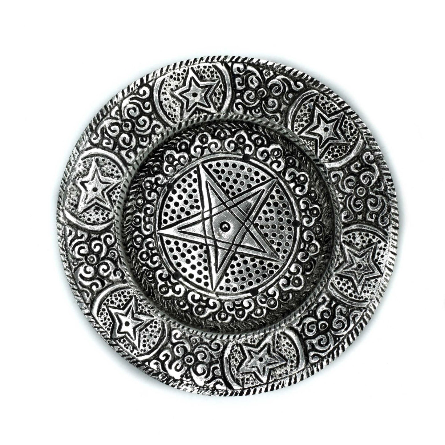 Gepolijst Aluminium Pentagram Wierookhouder 11,5cm