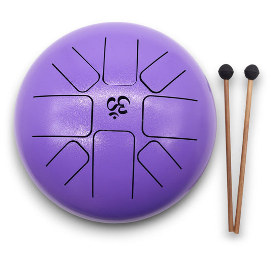 Medium Stalen Tongue Drum – Om Violet (22x16 cm)