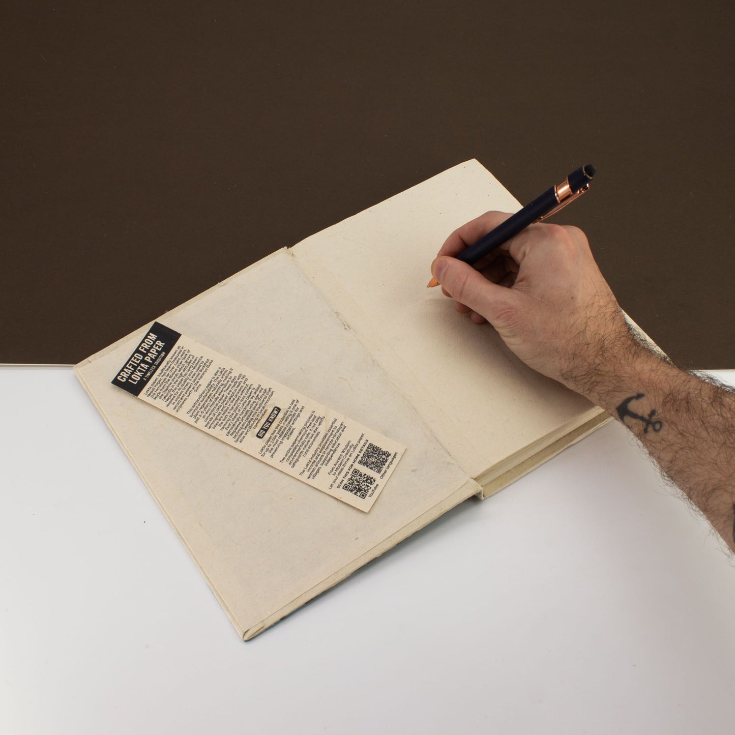 Lokta Inspiratie Notitieboek Groot (21x15cm) – 45 pagina's – Real Life – incl. boekenlegger
