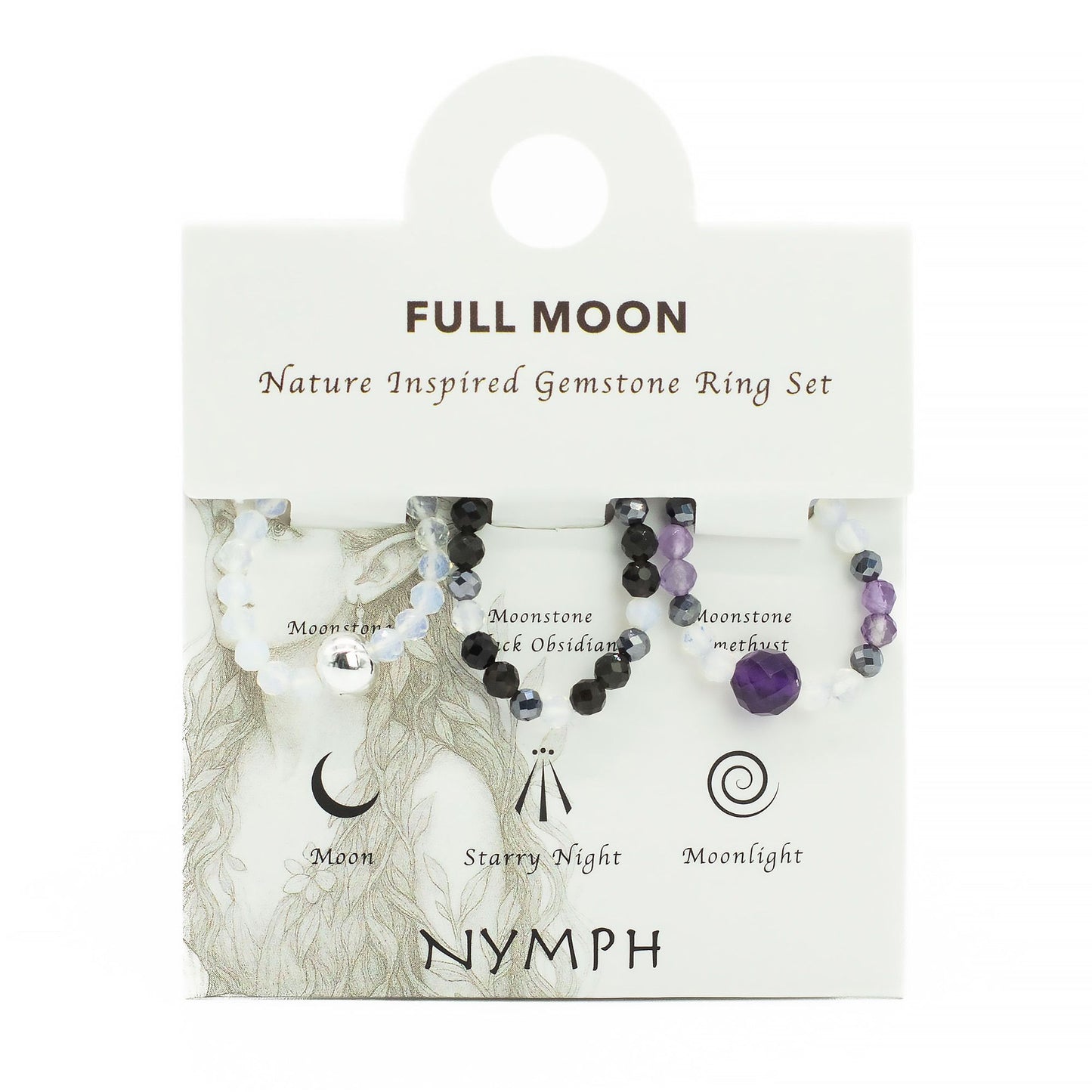 Nymph Spirit Edelstenen Ringset - Volle Maan