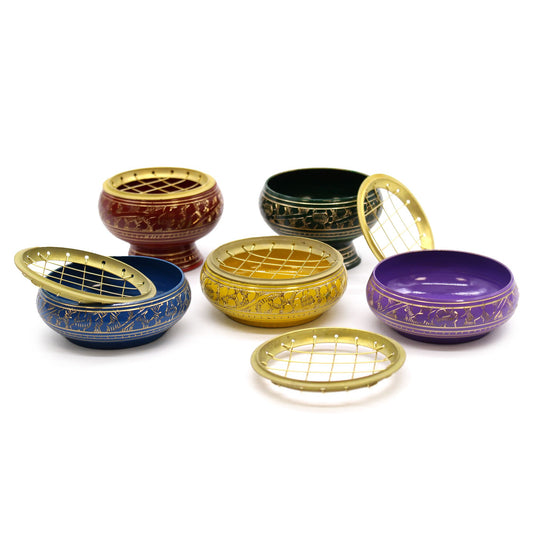 Chakra Houtskool Wierookpot - Zonnevlechtchakra (Geel)