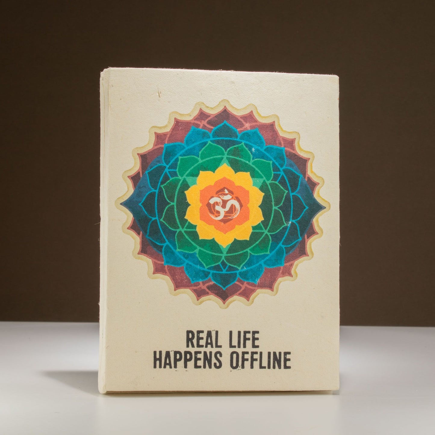 Lokta Inspiratie Notitieboek Groot (21x15cm) – 45 pagina's – Real Life – incl. boekenlegger
