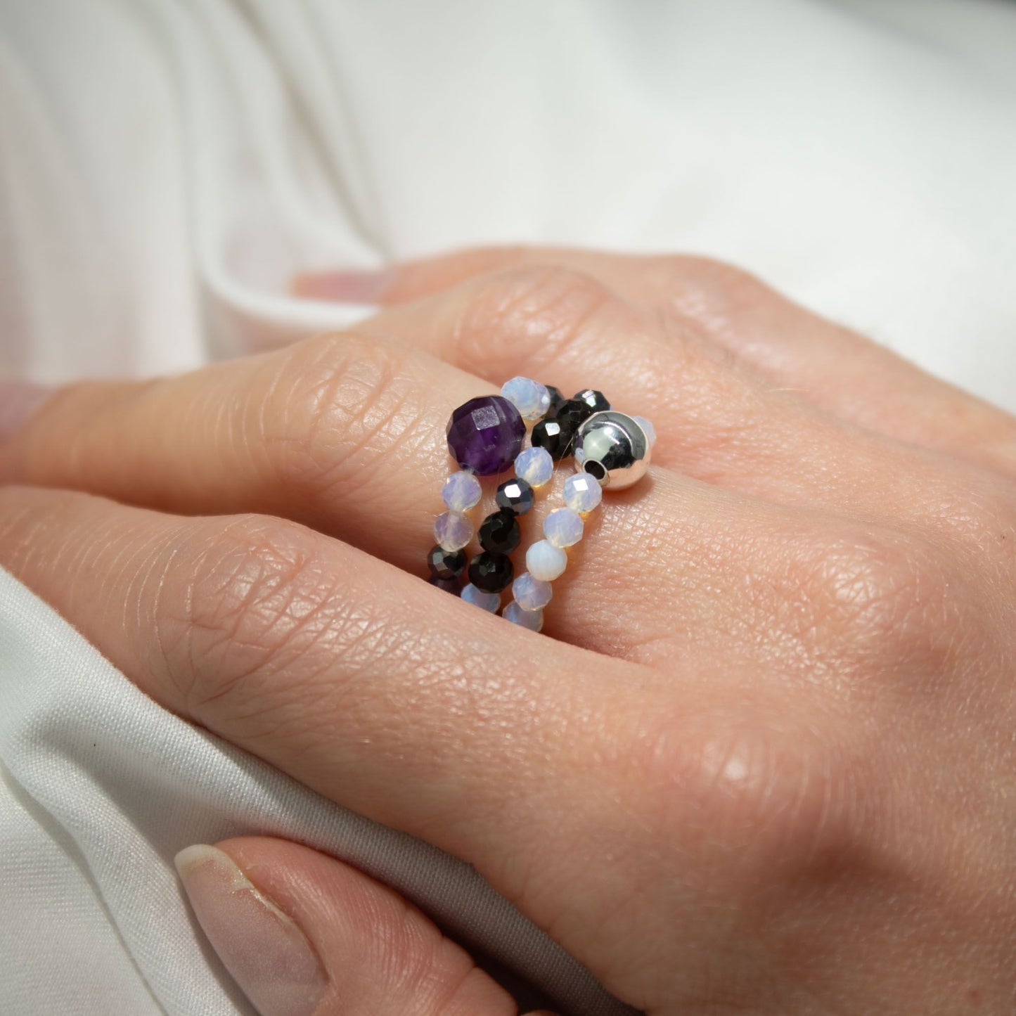 Nymph Spirit Edelstenen Ringset - Volle Maan