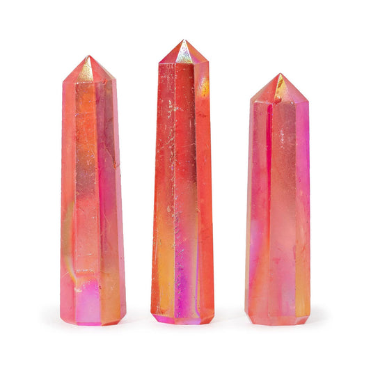 Edelstenen Obelisk – Aurora Kristalkwarts – Perzik – ca. 9cm