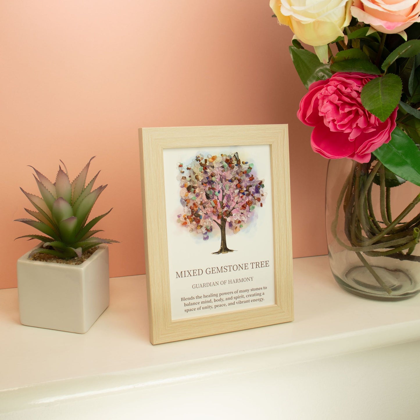 Edelsteenschilderij – Levensboom – Multi Edelstenen (20x14,7x1cm)