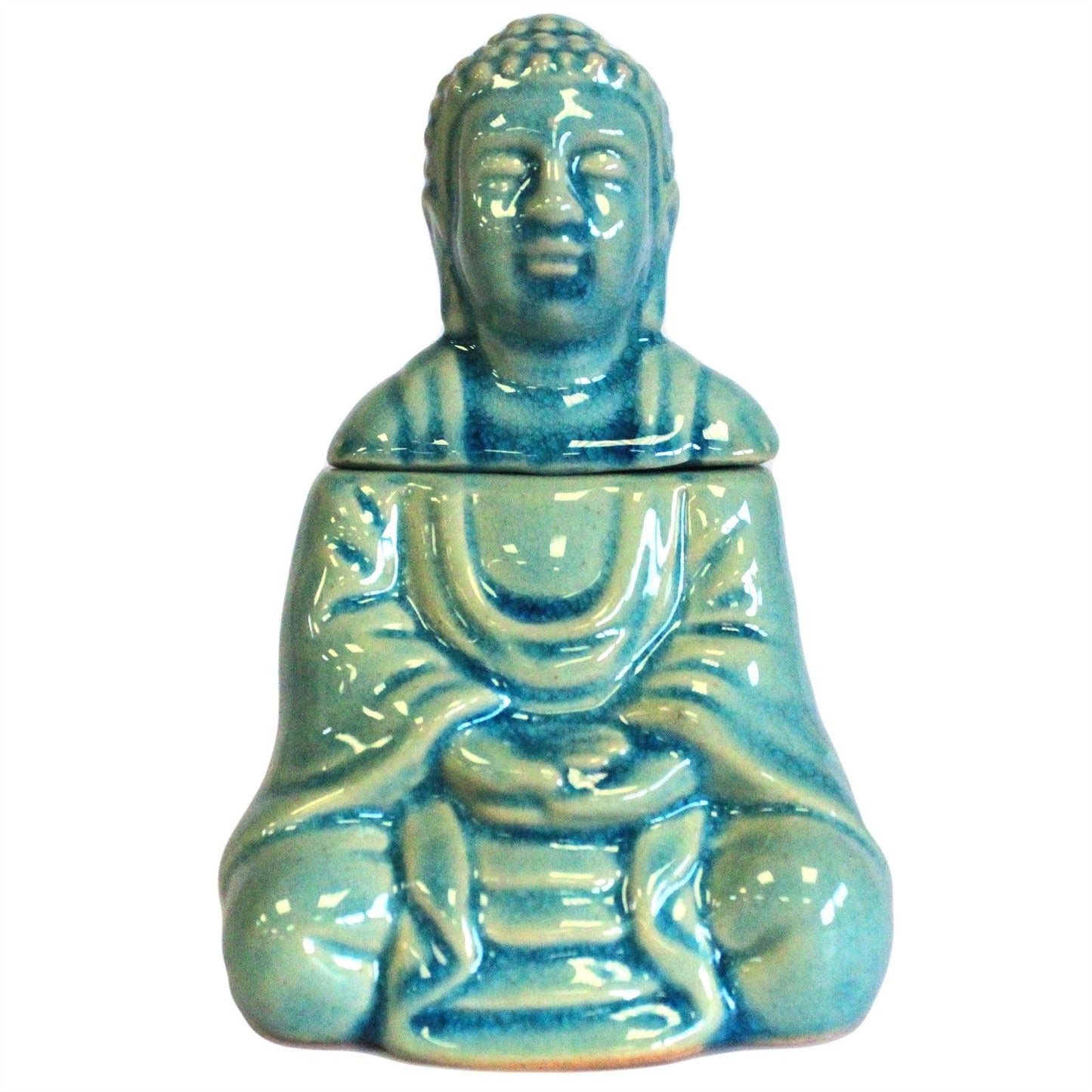 Zittende Buddha Oliebrander - Blauw