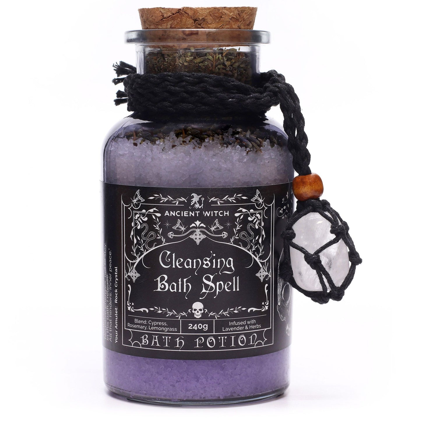 Ancient Witch Bath Spell Potion – Cleansing | Zuivering met Bergkristal Amulet