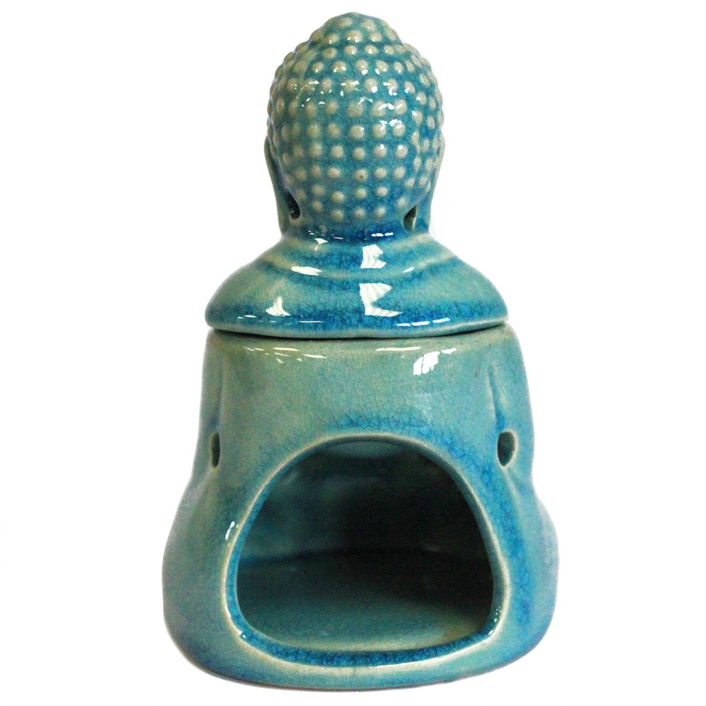 Zittende Buddha Oliebrander - Blauw