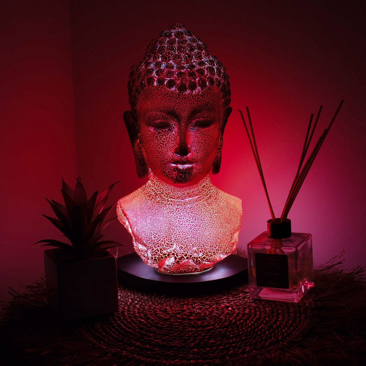 Boeddha Buste Lamp – Molten Lava | Ovaal Voetstuk
