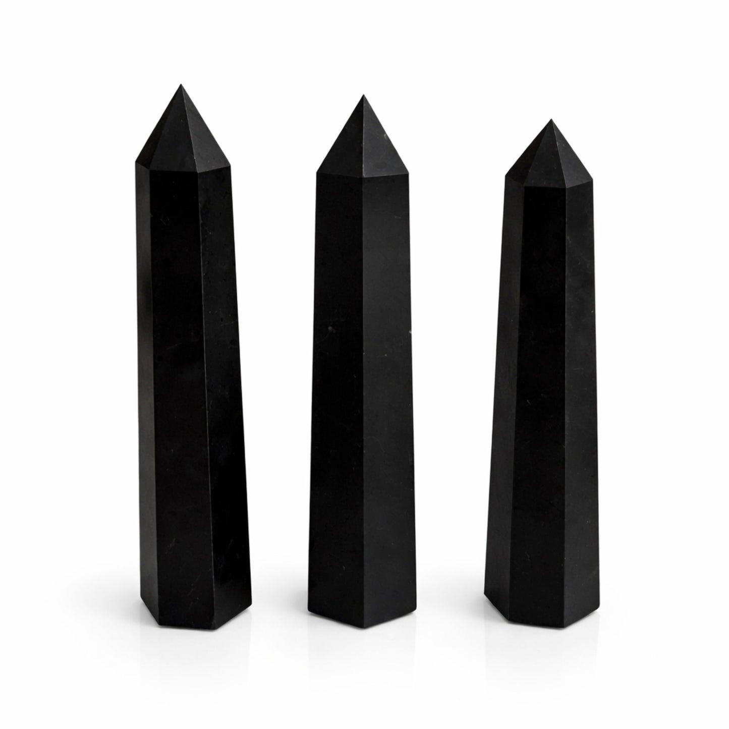 Zwarte Toermalijn Obelisk Punt – Zes Vlakken (ca. 17 cm)