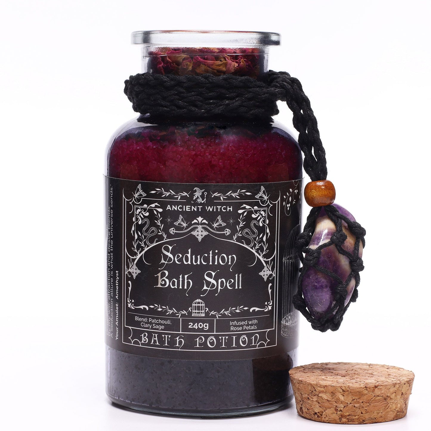 Ancient Witch Bath Spell Potion – Seduction | Verleiding met Amethist Amulet
